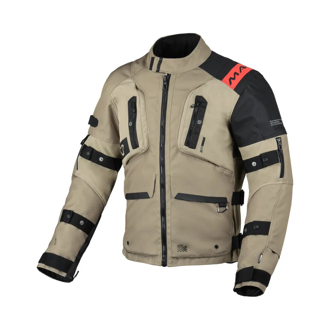GIACCA MOTO MACNA HIGERA MARRONE/NERO TOURING URBAN IMPERMEABILE NIGHT EYE - Imagen 7 de 8