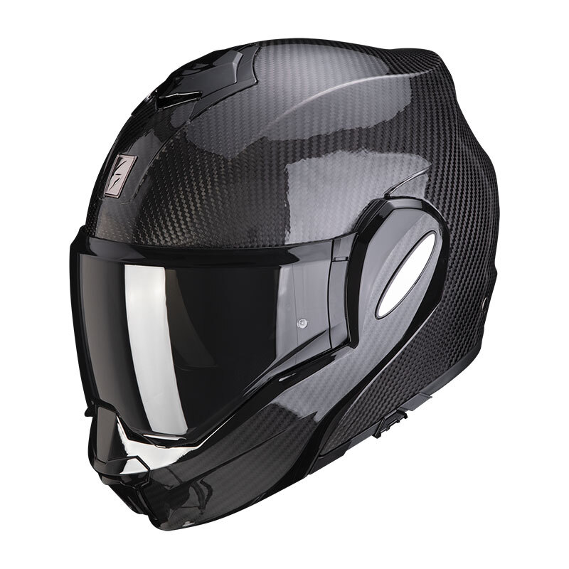 CASCO MODULARE MOTO SCORPION EXO TECH CARBON SOLID NERO TOURING RIBALTABILE - Imagen 5 de 8