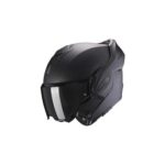 CASCO MODULARE MOTO SCORPION EXO TECH EVO MATT NERO OPACO TOURING RIBALTABILE - immagine 2