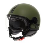 CASCO MOTO JET MOMO DESIGN FGTR CLASSIC E2206 VERDE MILITARE OPACO / NERO