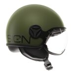 CASCO MOTO JET MOMO DESIGN FGTR CLASSIC E2206 VERDE MILITARE OPACO / NERO - immagine 4