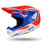 CASCO MOTO CROSS ENDURO MOTARD UFO PLAST HE 13100 HE13100 ECHUS ROSSO BLU - immagine 2