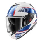 CASCO MODULARE SHARK OXO SIKTER BIANCO CHROME BLU FLIP BACK TOURING - immagine 4