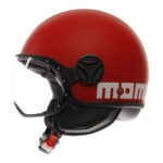 CASCO MOTO JET MOMO DESIGN FGTR CLASSIC CANDY E2206 MONO MATT RED / WHITE ROSSO - immagine 2