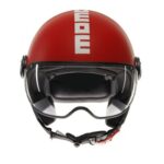 CASCO MOTO JET MOMO DESIGN FGTR CLASSIC CANDY E2206 MONO MATT RED / WHITE ROSSO - immagine 5