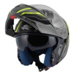 CASCO MODULARE KAPPA KV50 ESCALADE MATT TITANIUM DOPPIA VISIERA TITANIO GIALLO - immagine 2