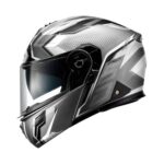 CASCO MODULARE KAPPA KV50 ESCALADE SILVER TITANIUM DOPPIA VISIERA ARGENTO BIANCO