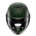 CASCO MODULARE SHARK OXO FLIP BACK BLANK MAT DARK GREEN MATT VERDE OPACO TOURING - immagine 5