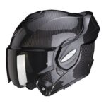 CASCO MODULARE MOTO SCORPION EXO TECH CARBON SOLID NERO TOURING RIBALTABILE - immagine 2