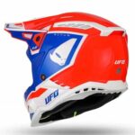 CASCO MOTO CROSS ENDURO MOTARD UFO PLAST HE 13100 HE13100 ECHUS ROSSO BLU - immagine 3