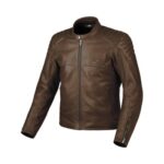 GIACCA MOTO UOMO MACNA PELLE TRAFORATA MARRONE BROWN ESTIVA VENTILATA