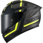 Casco Integrale Moto Suomy TRACK-1 NINETY SEVEN MATT GUNMETAL YELLOW OPACO - immagine 6