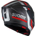 Casco Integrale Moto Suomy TRACK-1 NINETY SEVEN MATT GUNMETAL RED GRIGIO OPACO - immagine 5