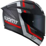 Casco Integrale Moto Suomy TRACK-1 NINETY SEVEN MATT GUNMETAL RED GRIGIO OPACO - immagine 6