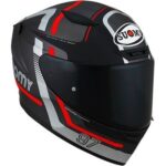 Casco Integrale Moto Suomy TRACK-1 NINETY SEVEN MATT GUNMETAL RED GRIGIO OPACO - immagine 7
