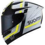 Casco Integrale Moto Suomy TRACK-1 NINETY SEVEN GREY YELLOW GRIGIO GIALLO SPORT - immagine 2