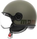 CASCO MOTO JET MOMO DESIGN FGTR CLASSIC FLIP E2206 MATT GREEN BRONZE VERDE OPACO - immagine 3