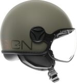 CASCO MOTO JET MOMO DESIGN FGTR CLASSIC FLIP E2206 MATT GREEN BRONZE VERDE OPACO - immagine 4