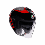 Casco Jet Moto AGV IRIDES VALENZA Grigio Nero Rosso Doppia Visiera Parasole