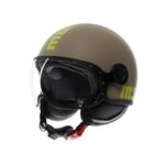 CASCO MOTO JET MOMO DESIGN FGTR CLASSIC MONO MATT SAND LIME SABBIA OPACO GIALLO