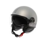 CASCO MOTO JET MOMO DESIGN FGTR EVO HIP MATT CERULIAN GREY DOPPIA VISIERA