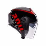 Casco Jet Moto AGV IRIDES VALENZA Grigio Nero Rosso Doppia Visiera Parasole - immagine 3