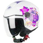 CASCO JET BAMBINO CGM 261D  MINI COMICS FUCSIA BIANCO ECE-R 22.06