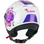 CASCO JET BAMBINO CGM 261D  MINI COMICS FUCSIA BIANCO ECE-R 22.06 - immagine 2