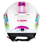 CASCO JET BAMBINO CGM 261D MINI DREAMS BIANCO FUCSIA CELESTE UNICORN ECE-R 22.06 - immagine 2