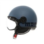 CASCO MOTO JET MOMO DESIGN FGTR CLASSIC E2206 MONO MATT DUSTY BLUE / BLUE - immagine 3