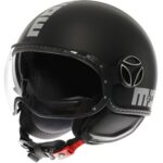 CASCO MOTO JET MOMO DESIGN FGTR EVO E2206 NERO OPACO / SILVER