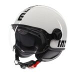 CASCO MOTO JET MOMO DESIGN FGTR CLASSIC E2206 BIANCO LUCIDO / NERO