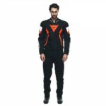 GIACCA MOTO UOMO DAINESE AVRO 5 JACKET MAN BLACK SPORT TOURING NERO ROSSO FLUO - immagine 3