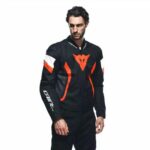 GIACCA MOTO UOMO DAINESE AVRO 5 JACKET MAN BLACK SPORT TOURING NERO ROSSO FLUO - immagine 4