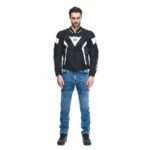 GIACCA MOTO UOMO DAINESE AVRO 5 JACKET TEX MAN BLACK SPORT TOURING NERO BIANCO - immagine 3