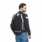 GIACCA MOTO UOMO DAINESE AVRO 5 JACKET TEX MAN BLACK SPORT TOURING NERO BIANCO - immagine 4