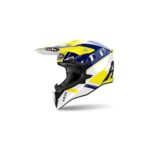 CASCO AIROH WRAAAP FEEL GIALLO/BLU LUCIDO ENDURO OFF ROAD MOTO CROSS YLW/BLUE