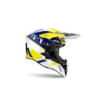 CASCO AIROH WRAAAP FEEL GIALLO/BLU LUCIDO ENDURO OFF ROAD MOTO CROSS YLW/BLUE - immagine 2