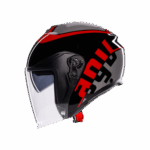 Casco Jet Moto AGV IRIDES VALENZA Grigio Nero Rosso Doppia Visiera Parasole - immagine 10