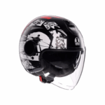 CASCO MOTO JET AGV ETERES HISTORY MATT BLACK WHITE RED ROSSO BIANCO NERO