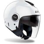 CASCO MOTO JET AIROH HELYOS WHITE GLOSS CUSTOM KIT DOPPIA VISIERA METALLIZZATO - immagine 3
