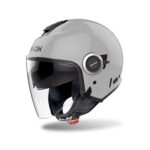 CASCO MOTO JET AIROH HELYOS CONCRETE GREY CUSTOM KIT DOPPIA VISIERA METALLIZZATO