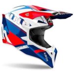CASCO AIROH WRAAAP FEEL RED BLUE GLOSS ENDURO OFF ROAD MOTO CROSS  ROSSO BLU LUC - immagine 2