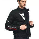 GIACCA IMPERMEABILE JACKET MOTO DAINESE VELOCE D-DRY BLACK WHITE RED - immagine 7
