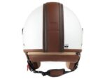 CASCO JET MOTOCUBO TOP CUBE RIFINITURA PELLE PEARL WHITE BIANCO VINTAGE - immagine 2