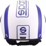 CASCO DEMI JET SPARCO SP 601 BIANCO BLU LUCIDO SCOOTER MOTO STRADA CITY - immagine 4
