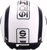 CASCO DEMI JET SPARCO SP 601 BIANCO NERO LUCIDO SCOOTER MOTO STRADA CITY - immagine 3