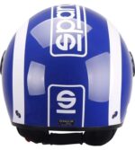 CASCO DEMI JET SPARCO SP 601 BLU BIANCO LUCIDO SCOOTER MOTO STRADA CITY - immagine 3
