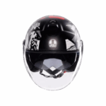 CASCO MOTO JET AGV ETERES HISTORY MATT BLACK WHITE RED ROSSO BIANCO NERO - immagine 2
