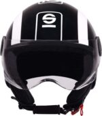 CASCO DEMI JET SPARCO SP 601 NERO BIANCO SCOOTER MOTO STRADA CITY